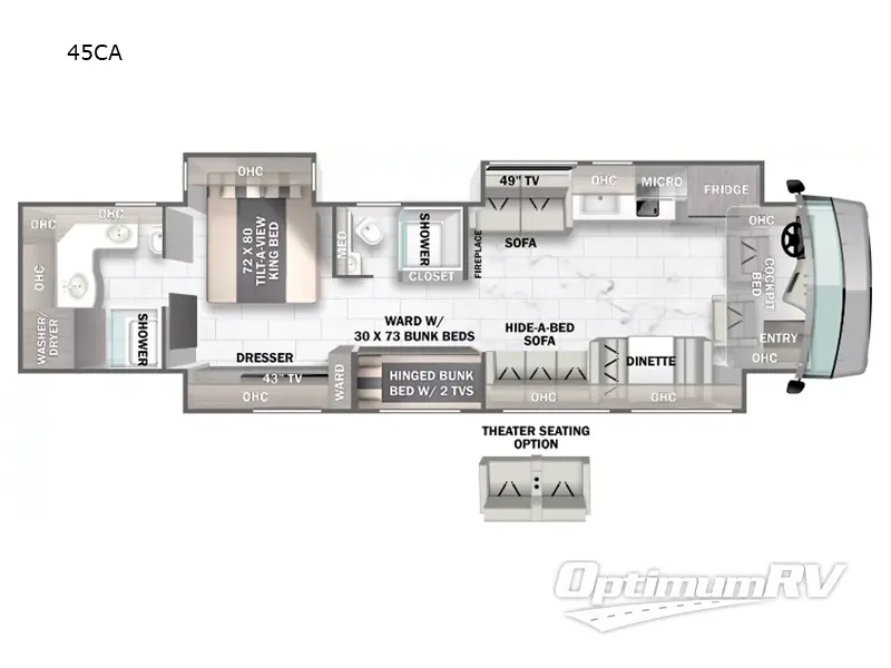 2023 Forest River Berkshire XLT 45CA RV Floorplan Photo
