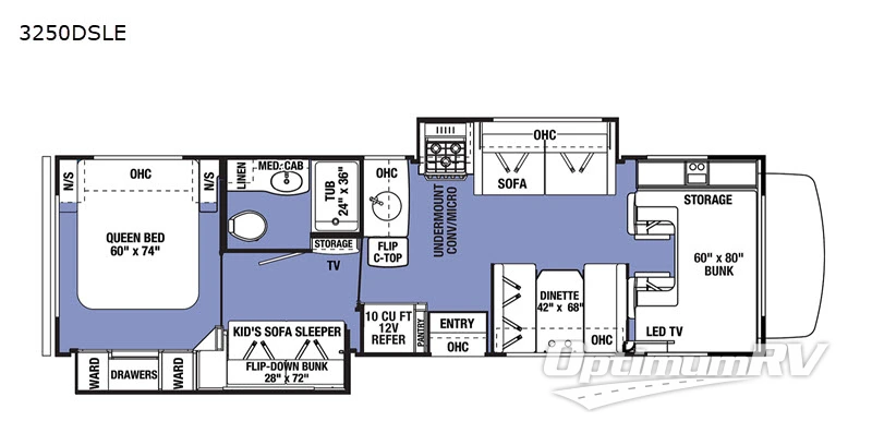 2020 Forest River Sunseeker LE 3250DSLE Ford Floorplan Photo