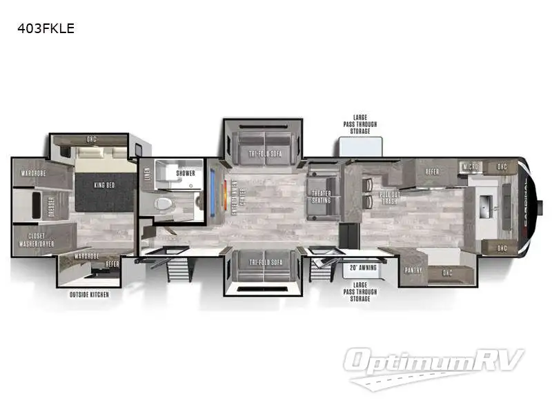 2021 Forest River Cardinal Limited 403FKLE Floorplan Photo