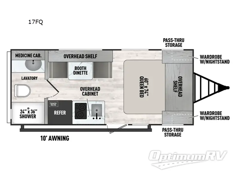 2025 Forest River Viking 3K Series 17FQ RV Floorplan Photo