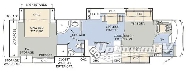 2008 Monaco Camelot 42PDQ RV Floorplan Photo