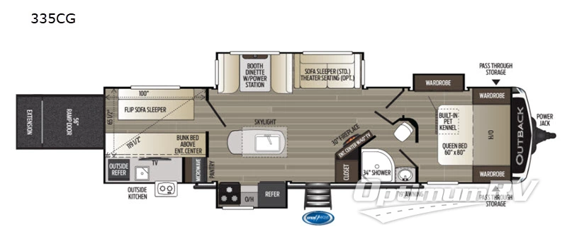 2019 Keystone Outback 335CG RV Floorplan Photo
