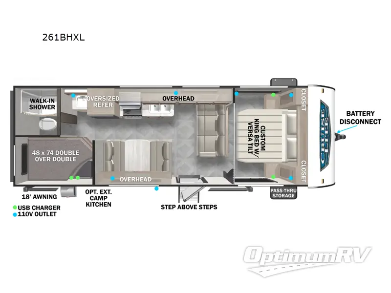 2022 Forest River Salem Cruise Lite 261BHXL Floorplan Photo