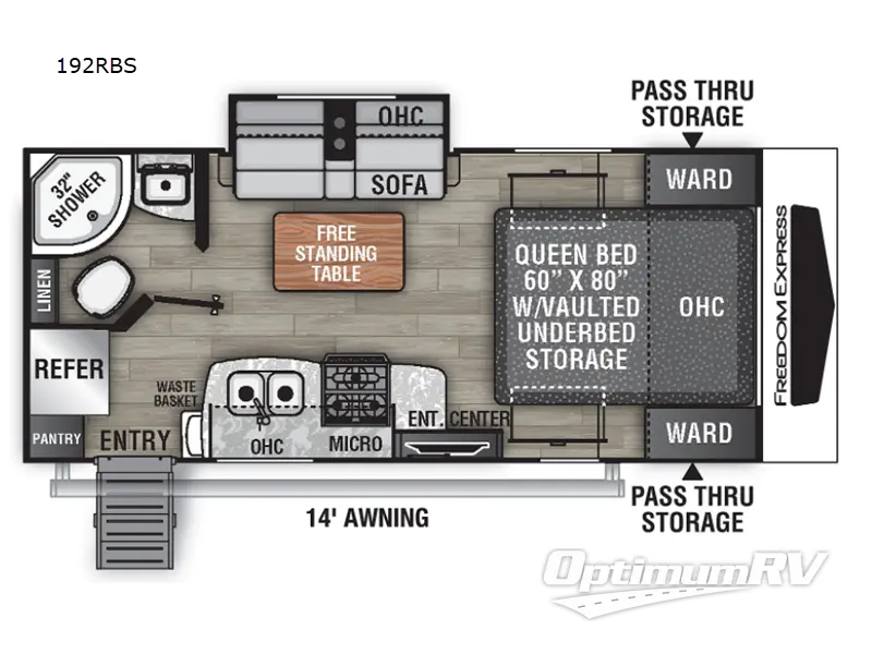2022 Coachmen Freedom Express Ultra Lite 192RBS Floorplan Photo