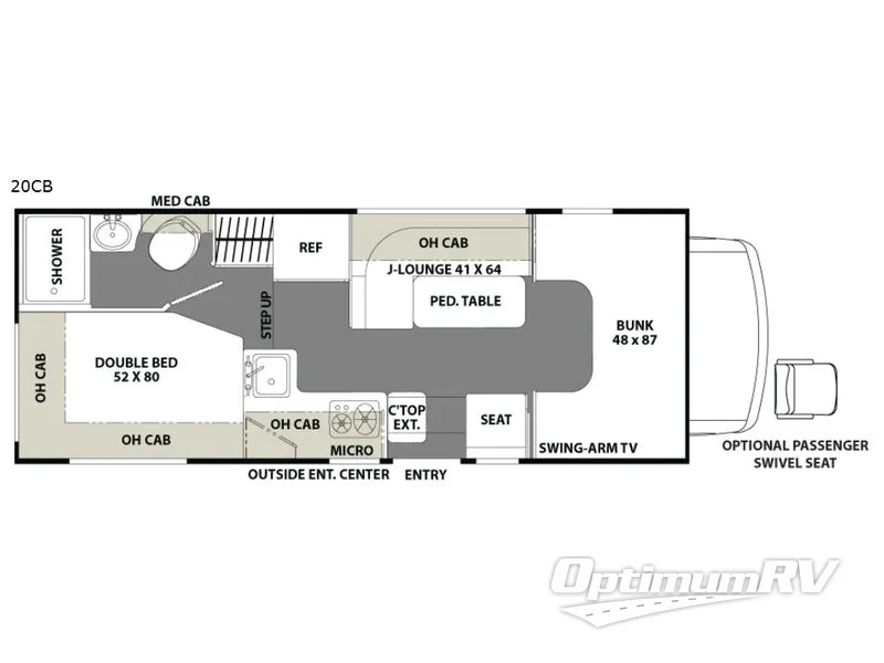 2018 Coachmen Freelander 20CB Ford Transit Floorplan Photo