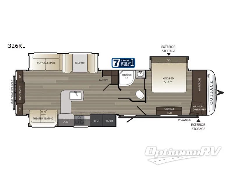 2019 Keystone Outback 326RL Floorplan Photo