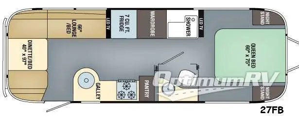2016 Airstream Flying Cloud 27FB Floorplan Photo