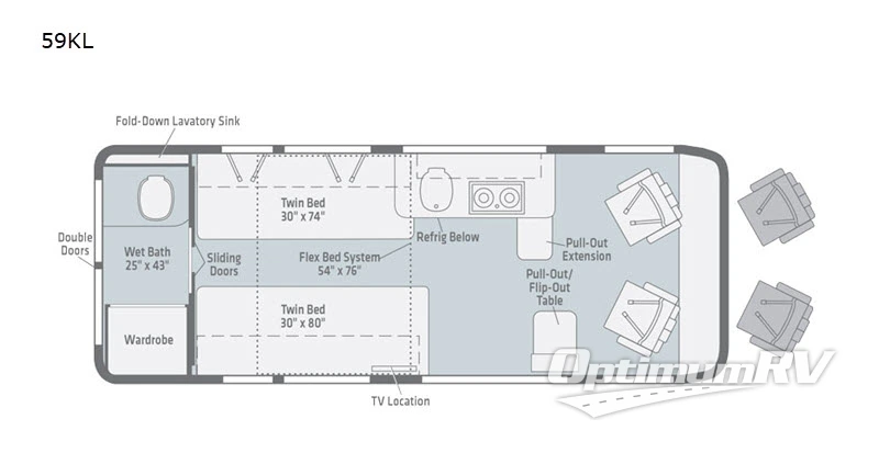 2020 Winnebago Travato 59KL RV Floorplan Photo