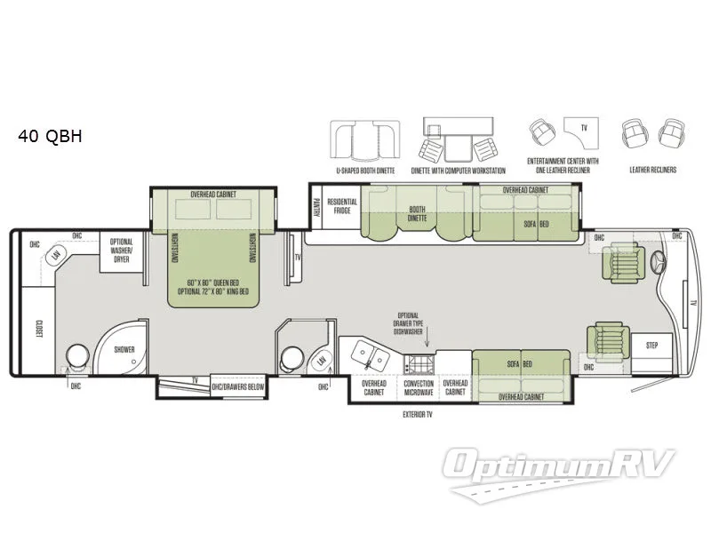 2017 Tiffin Phaeton 40 QBH Floorplan Photo