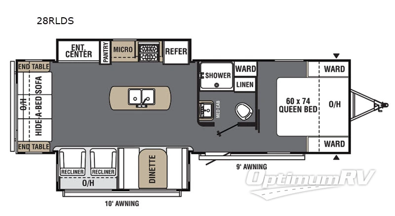 2020 Viking Ultra-Lite 28RLDS Floorplan Photo