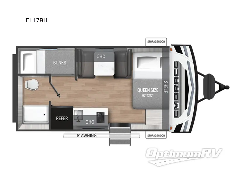2025 Cruiser Embrace EL17BH Floorplan Photo