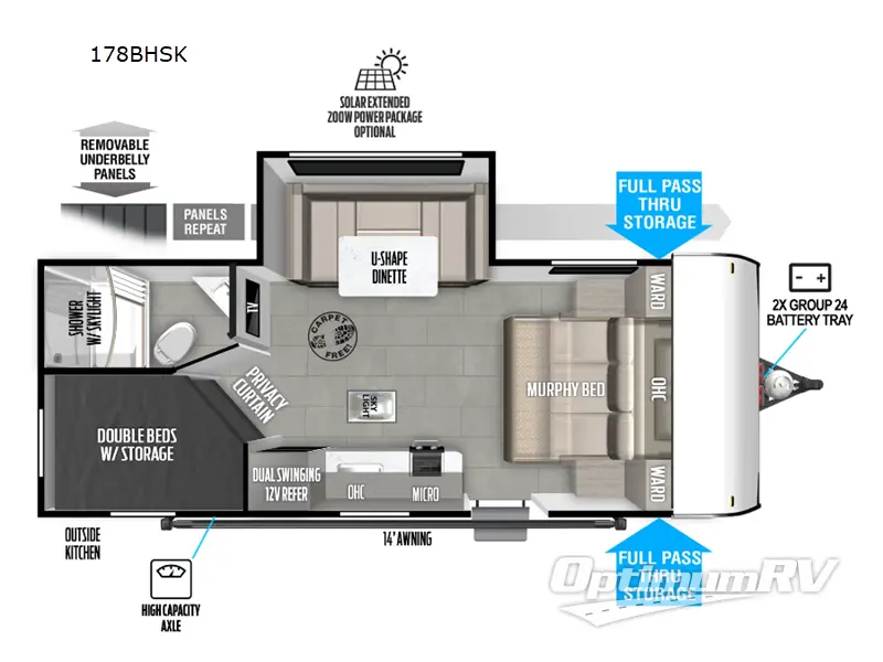 2025 Forest River Salem FSX 178BHSK Floorplan Photo