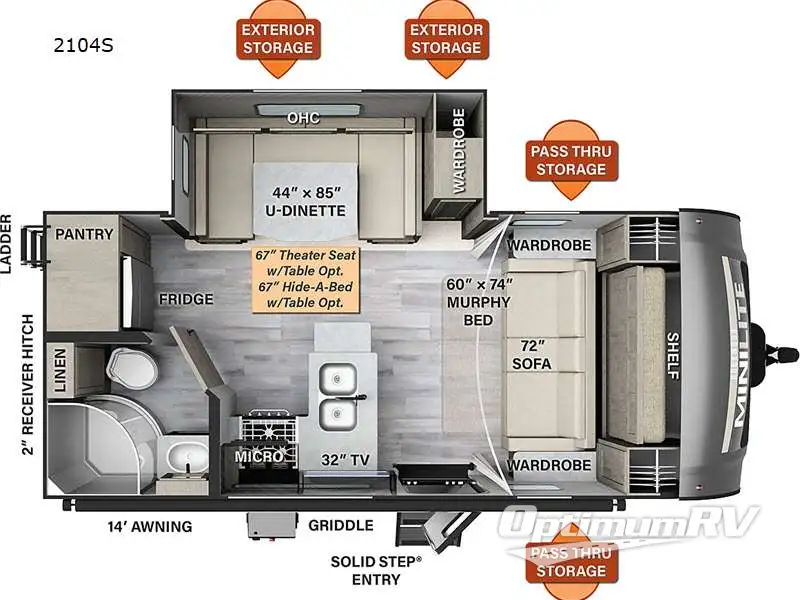 2023 Forest River Rockwood Mini Lite 2104S RV Floorplan Photo