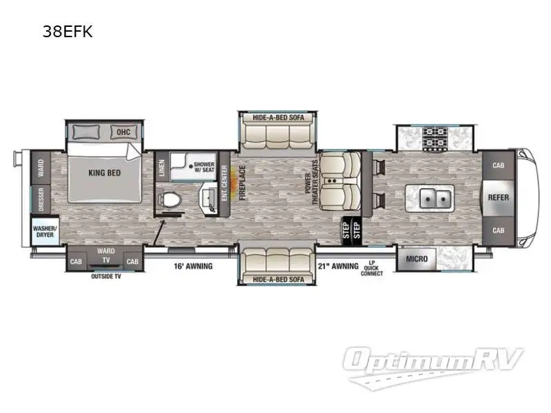 2021 Forest River Cedar Creek Champagne Edition 38EFK RV Floorplan Photo