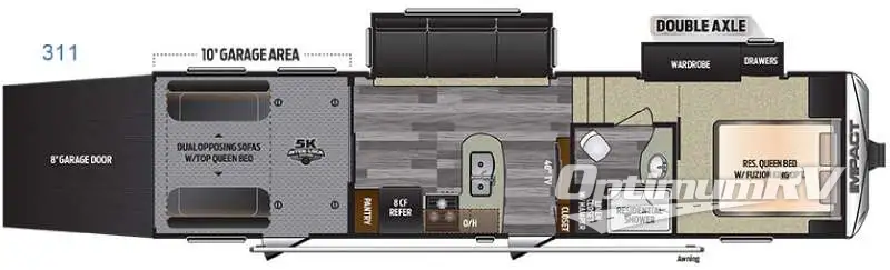 2016 Keystone Impact 311 RV Floorplan Photo