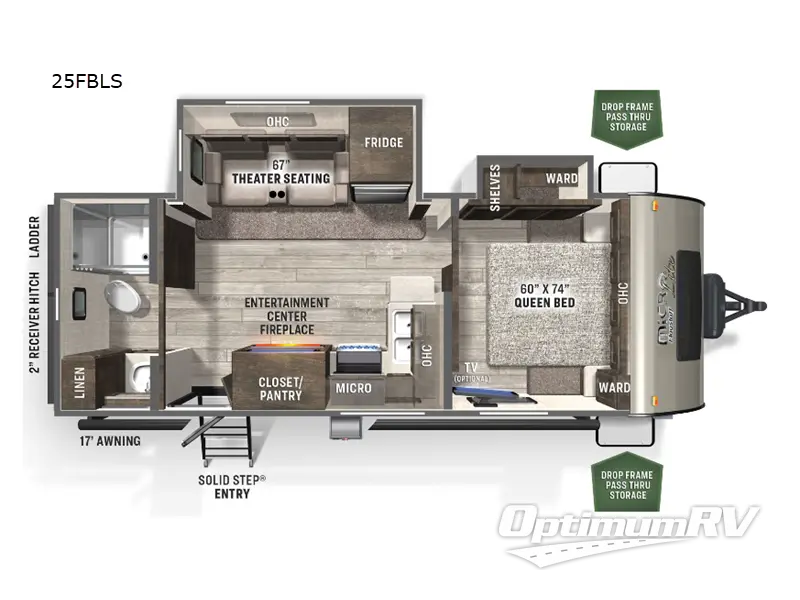 2023 Forest River Flagstaff Micro Lite 25FBLS Floorplan Photo