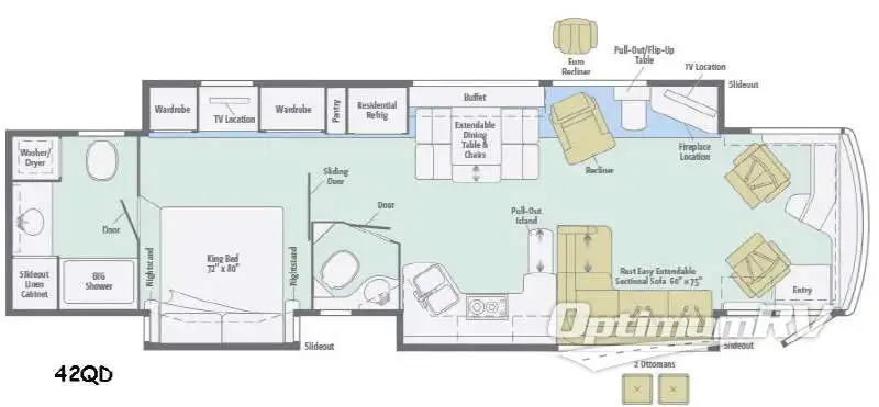 2016 Itasca Ellipse 42QD Floorplan Photo