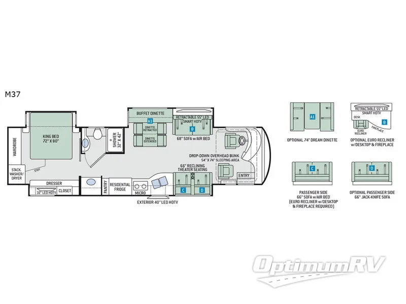 2018 Thor Venetian M37 Floorplan Photo