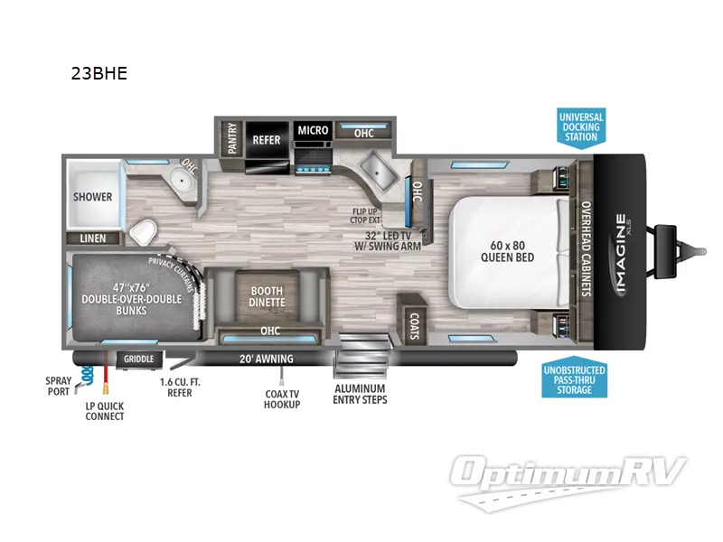 2022 Grand Design Imagine XLS 23BHE RV Floorplan Photo