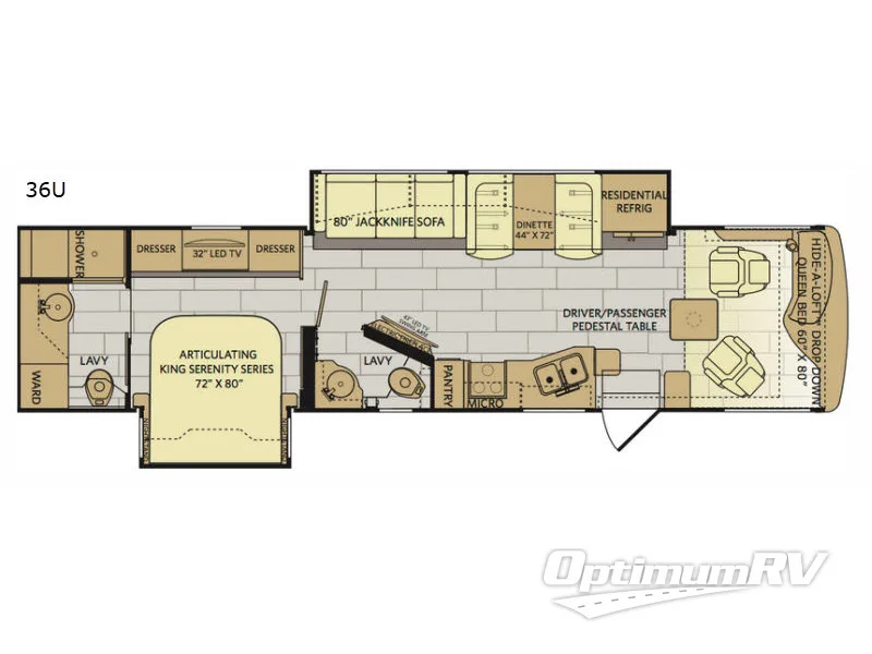 2018 Fleetwood Pace Arrow 36U Floorplan Photo