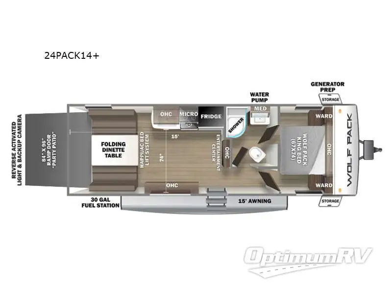 2021 Forest River Cherokee Wolf Pack 24PACK14+ RV Floorplan Photo