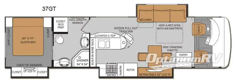 2013 Thor Challenger 37GT Floorplan Photo