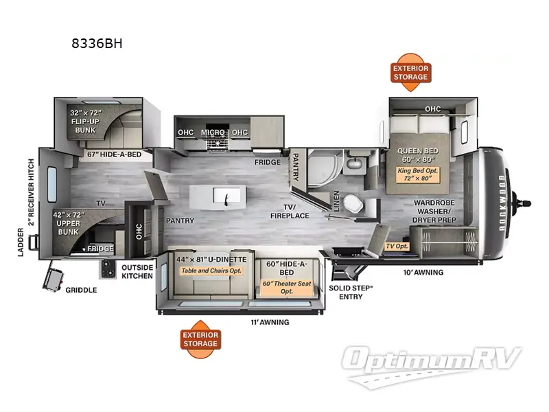 2024 Forest River Rockwood Signature 8336BH Floorplan Photo