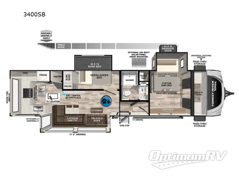 2025 Forest River Vibe 3400SB Floorplan Photo