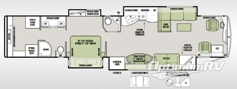 2015 Tiffin Allegro Bus 45LP RV Floorplan Photo