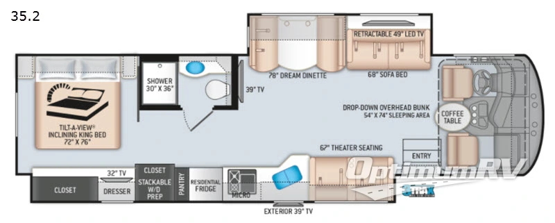 2021 Thor Miramar 35.2 RV Floorplan Photo