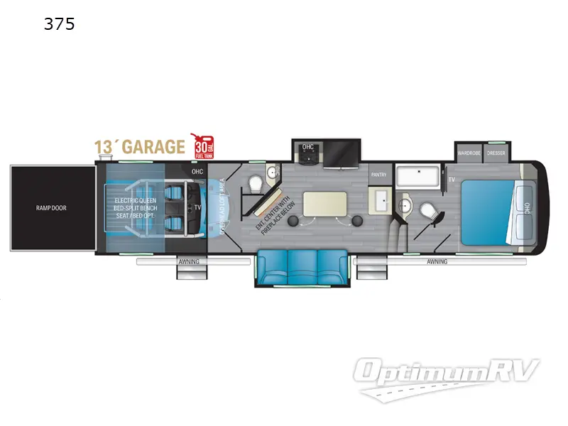 2022 Heartland Road Warrior 375 RV Floorplan Photo