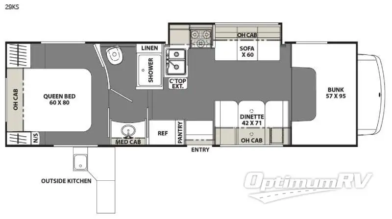 2015 Coachmen Freelander 29KS Ford 450 RV Floorplan Photo
