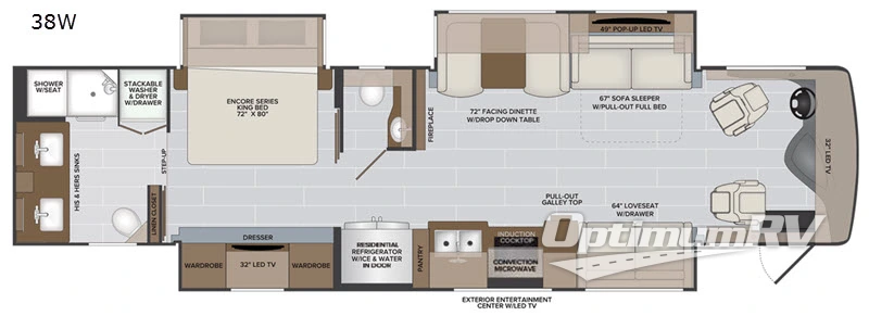 2021 Holiday Rambler Endeavor 38W Floorplan Photo