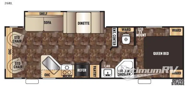 2015 Forest River Cherokee Grey Wolf 26RL RV Floorplan Photo