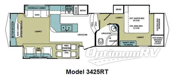 2012 Forest River Cardinal 3425RT RV Floorplan Photo