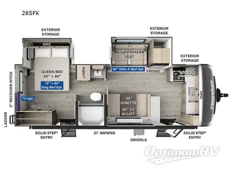 2025 Forest River Flagstaff Super Lite 26SFK Floorplan Photo