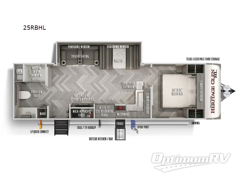 2022 Forest River Wildwood Heritage Glen Hyper-Lyte 25RBHL RV Floorplan Photo