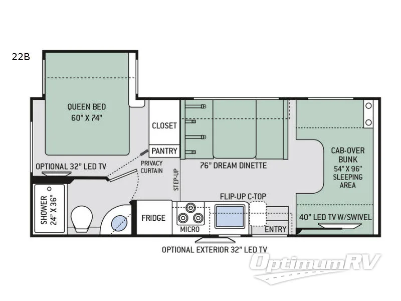 2019 Thor Four Winds 22B RV Floorplan Photo