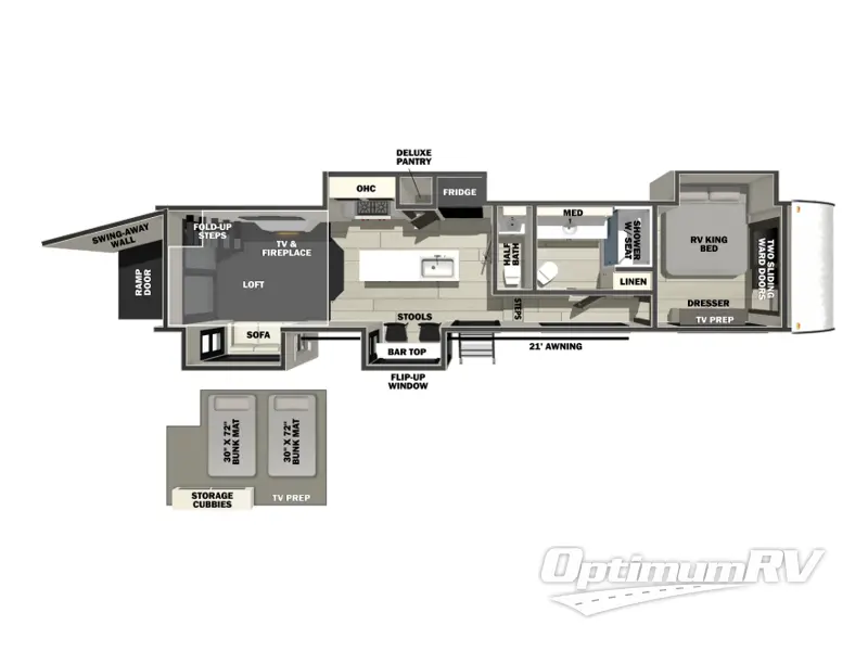 2026 Forest River Cherokee Rogue Armored 411STORE RV Floorplan Photo