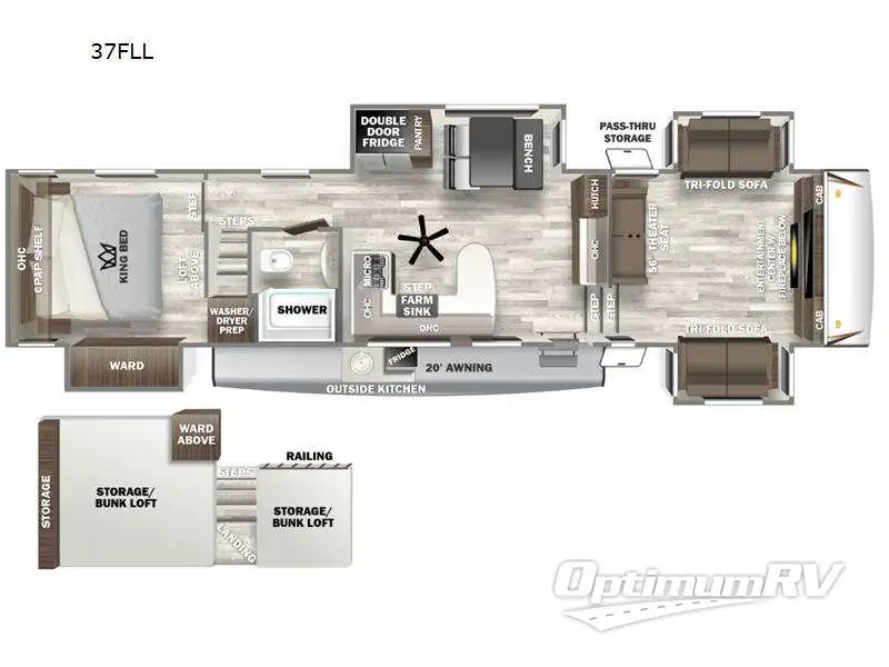 2023 Forest River Sabre 37FLL Floorplan Photo