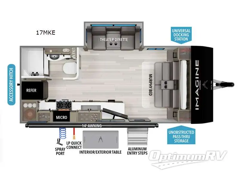 2026 Grand Design Imagine XLS 17MKE RV Floorplan Photo