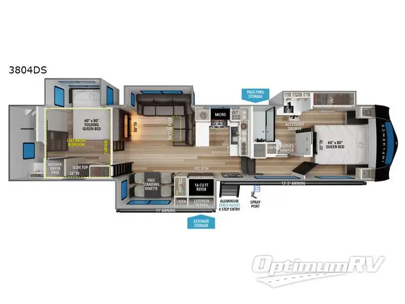 2027 Grand Design Influence 3804DS Floorplan Photo