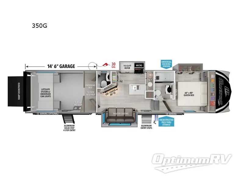 2026 Grand Design Momentum G-Class 350G RV Floorplan Photo
