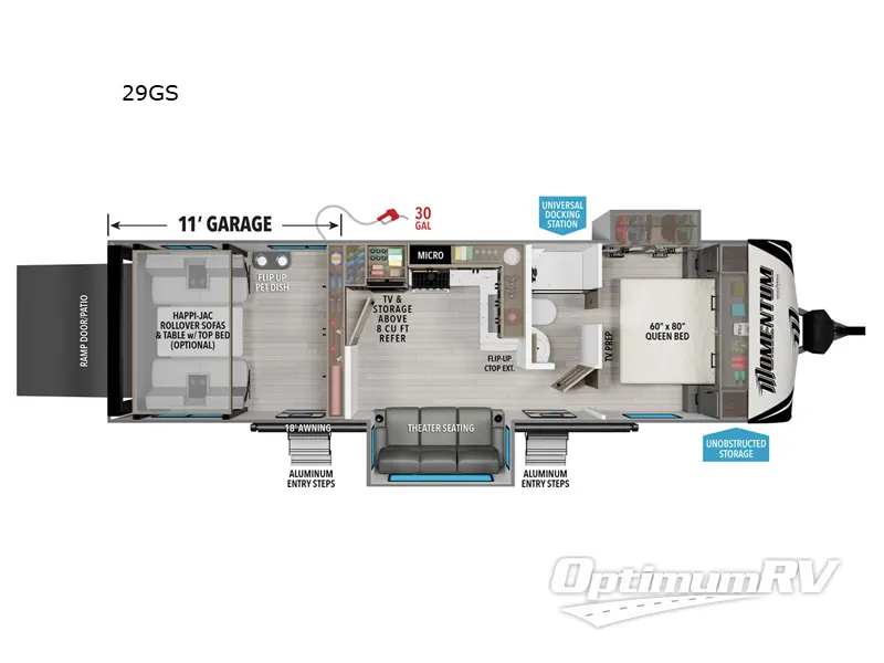 2026 Grand Design Momentum G-Class 29GS Floorplan Photo