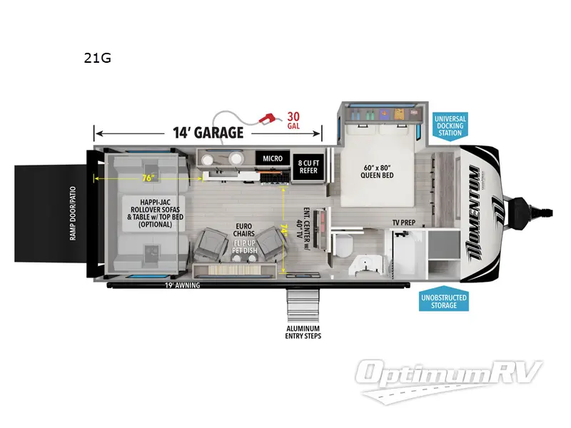 2026 Grand Design Momentum G-Class 21G RV Floorplan Photo