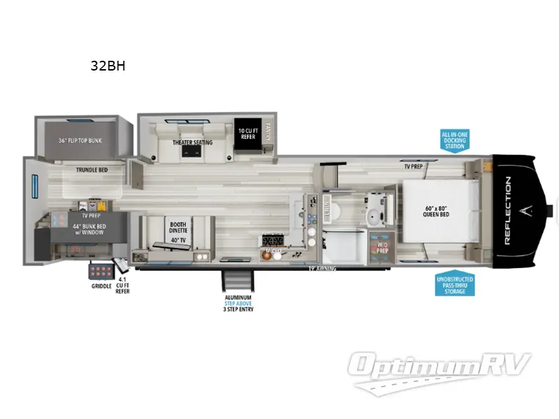 2026 Grand Design Reflection 100 Series 32BH Floorplan Photo