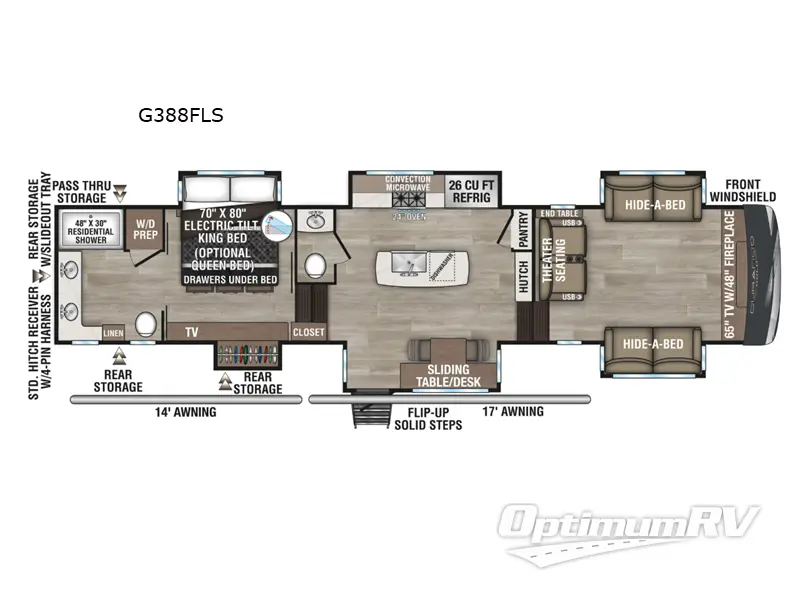 2025 KZ Durango Gold G388FLS RV Floorplan Photo