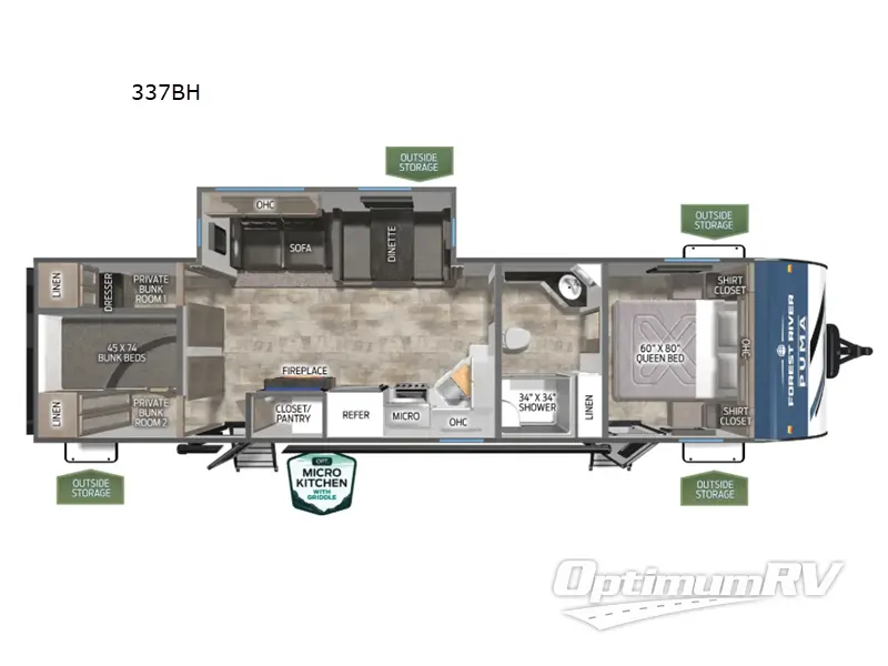 2026 Palomino Puma 337BH Floorplan Photo