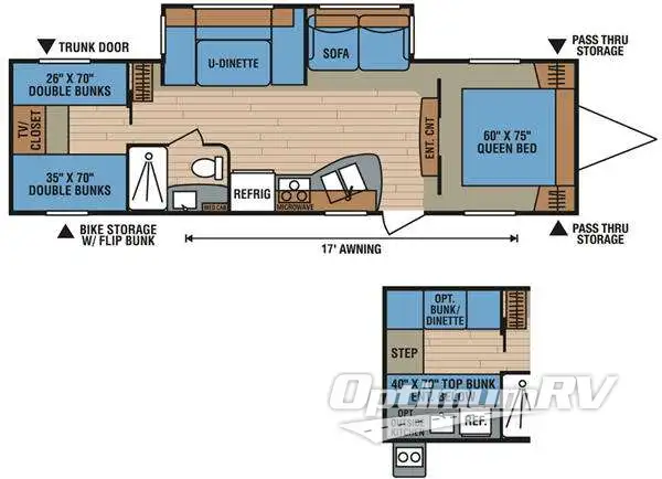 2012 KZ Spree 324BHS Floorplan Photo
