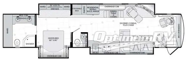 2013 American Coach American Eagle 45N RV Floorplan Photo